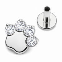 Titanium Paw Piercing Flatback internally threaded
