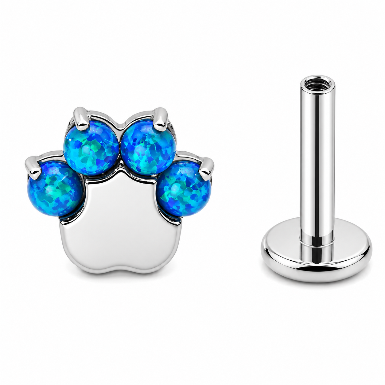 Titanium Paw Piercing Flatback internally threaded