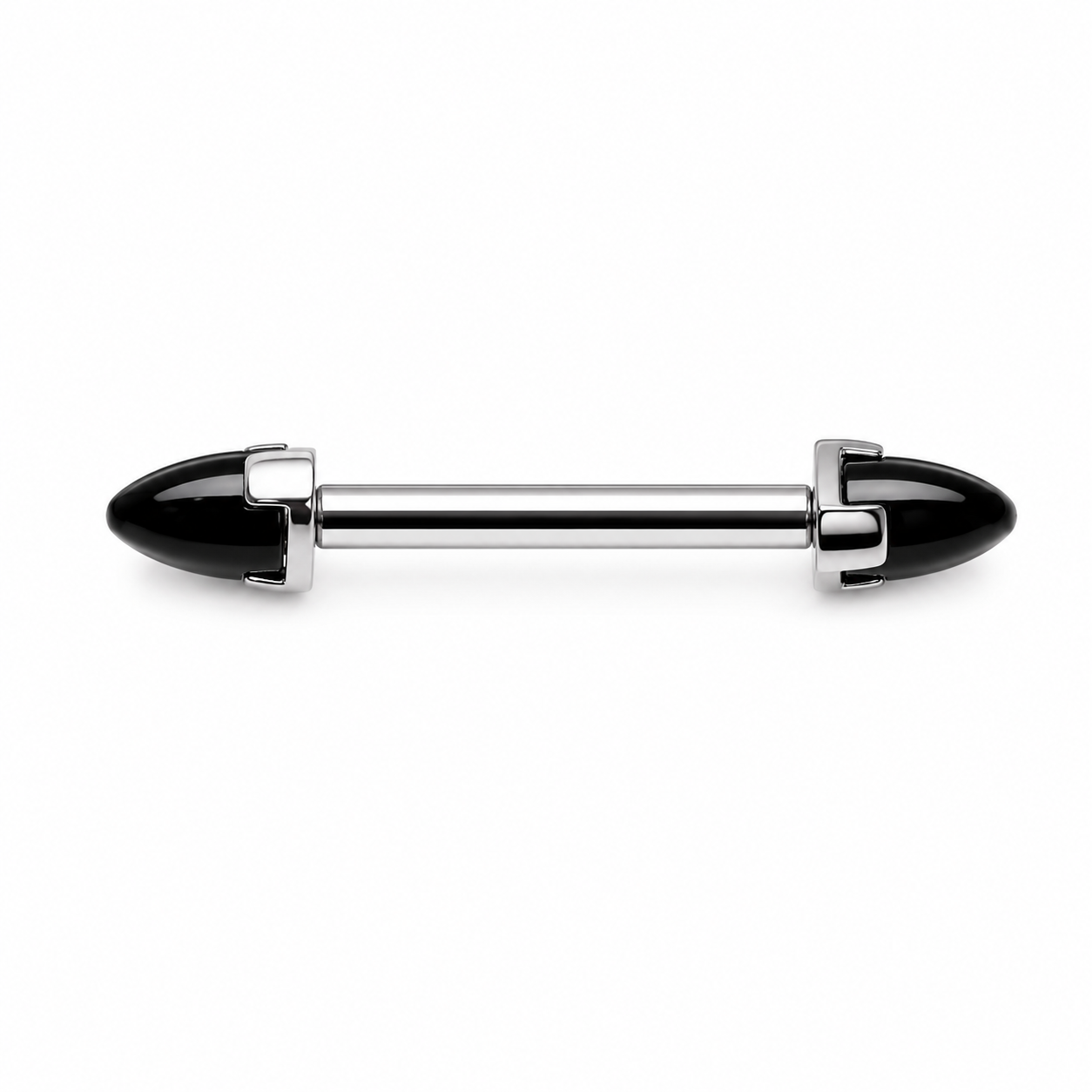 Black Onyx Implant Titanium Push Fit Nipple Bar 16g, 14g, 12g