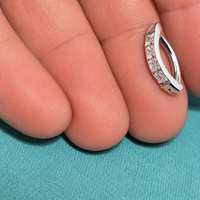 Pave Titanium Belly Ring Clicker 14g 10mm 3/8''