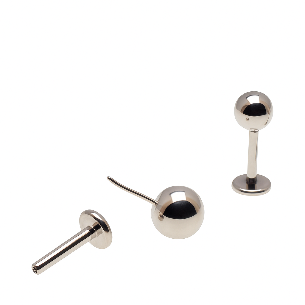 Push-Fit Implant Titanium flatback in 3mm • 4mm • 5mm Ball Sizes