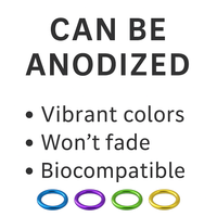 Circle Top Titanium Flatback Piercing 18g, 16g, 14g