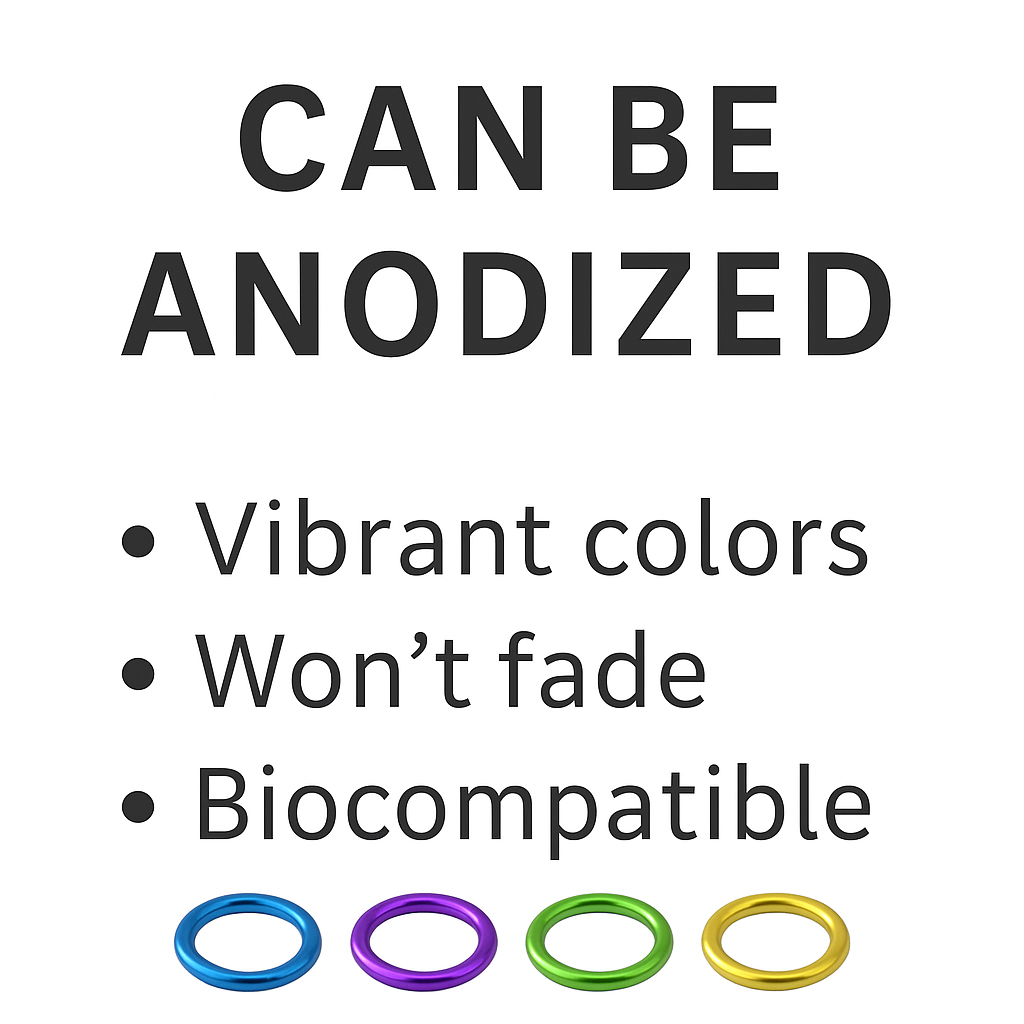 Circle Top Titanium Flatback Piercing 18g, 16g, 14g