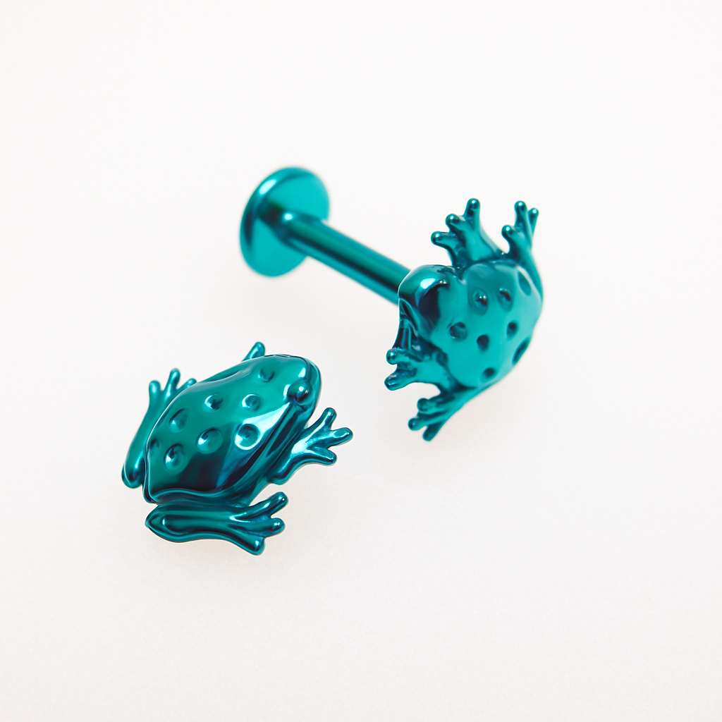 Frog Titanium Flatback/ Labret Piercing 18g, 16g, 14g
