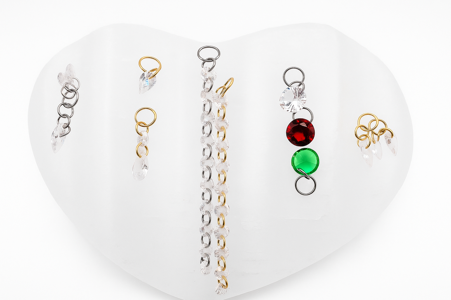 CZ Charm Add-On  Fits 12G  Implant Grade ASTM F-136