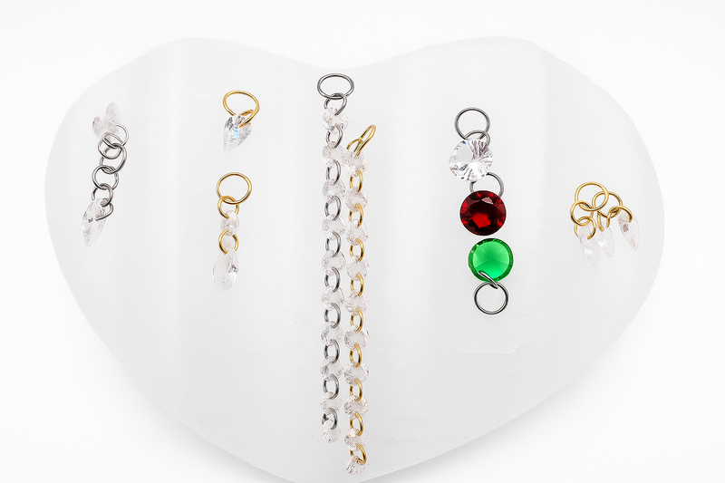 CZ Charm Add-On  Fits 12G  Implant Grade ASTM F-136