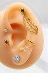 Triple Chain Add-On – PVD Titanium Connector for Ear Piercings