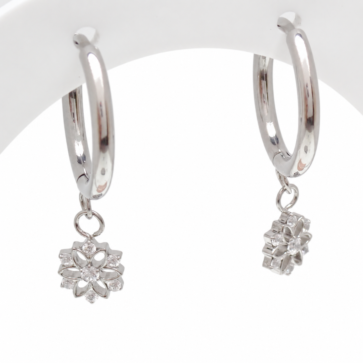 Titanium Hoop Charm Earrings 20g (pair)