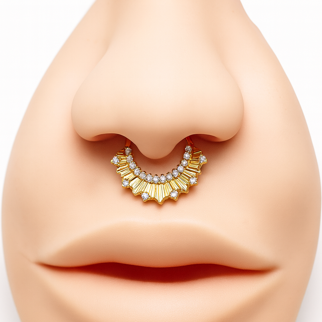 24k PVD Gold Titanium Clicker Hoop – 16G (8mm & 10mm)