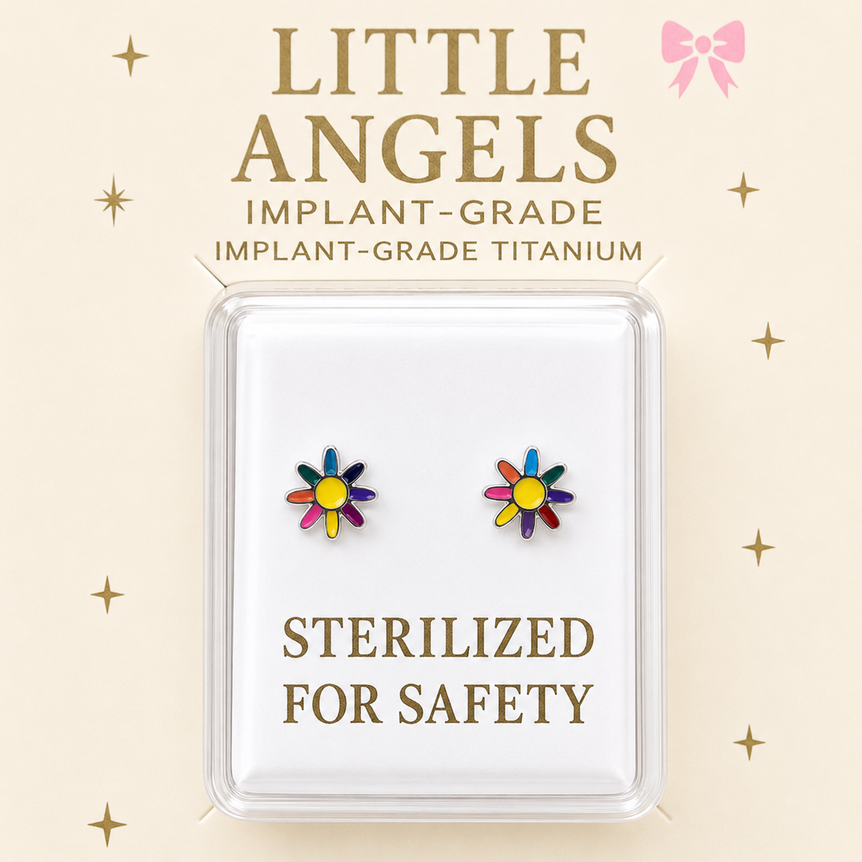 Sterilized Titanium Earrings • Implant-Grade Flower Earrings