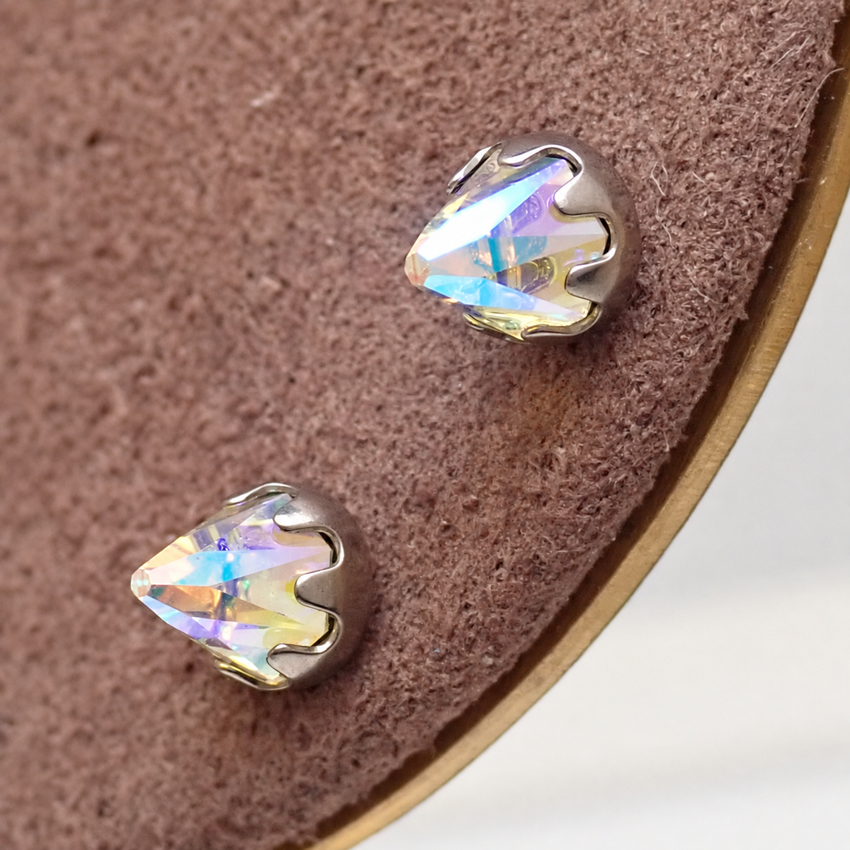 Implant Titanium AB CZ Earrings 20g Pair