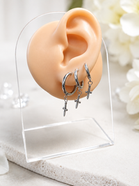 Titanium Hoop Dagger Earrings 20g (pair)
