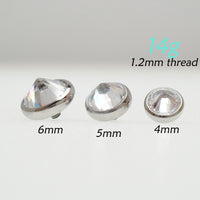 14g/1.2mm thread Internally Threaded CZ top