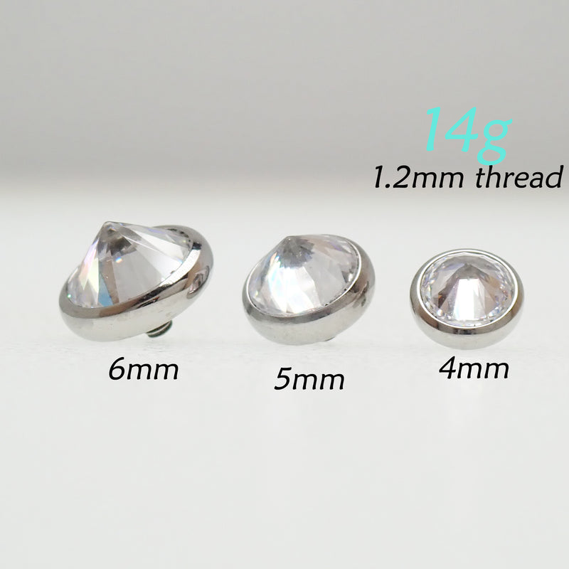 14g/1.2mm thread Internally Threaded CZ top
