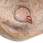 16g Natural Stone Garnet Titanium Clicker