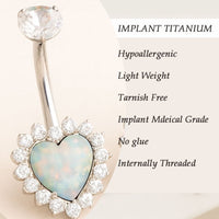 Titanium Heart Belly Ring piercing - Body Clickers Body Jewelry