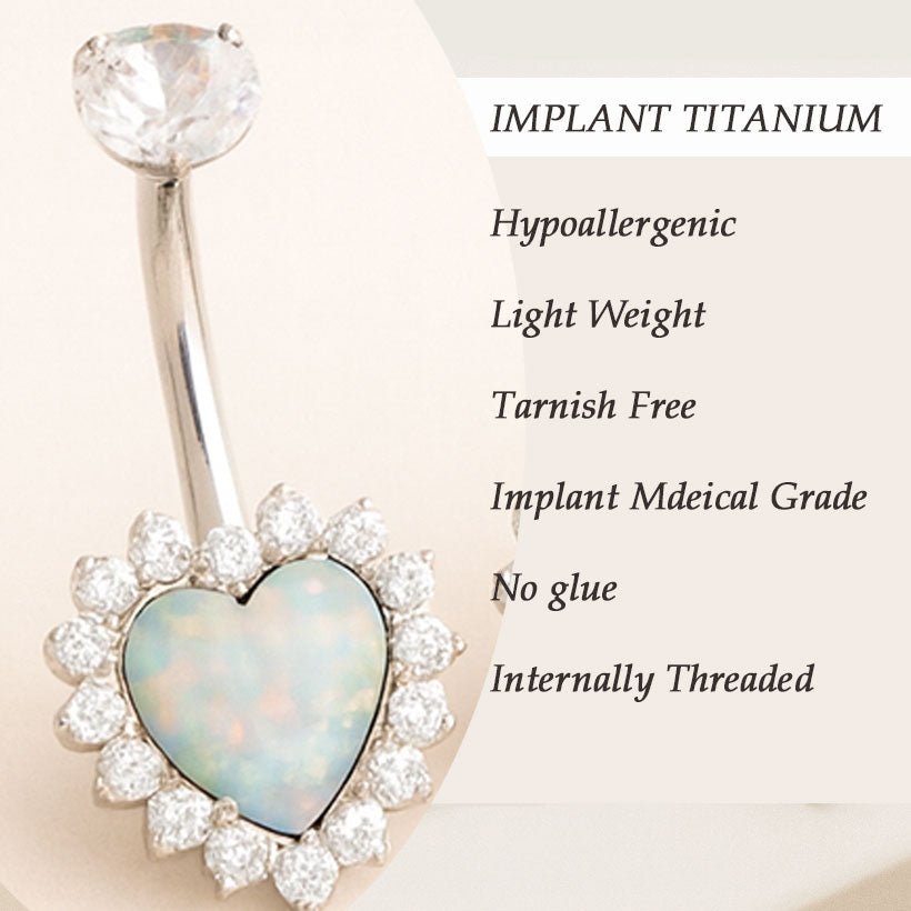 Titanium Heart Belly Ring piercing - Body Clickers Body Jewelry