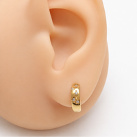Implant grade Titanium PVD Gold CZ Half Hoop Earrings- 20g Pair