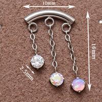 Implant Grade Titanium CZ & Opal Hidden Helix Push-Fit Flatback Piercing