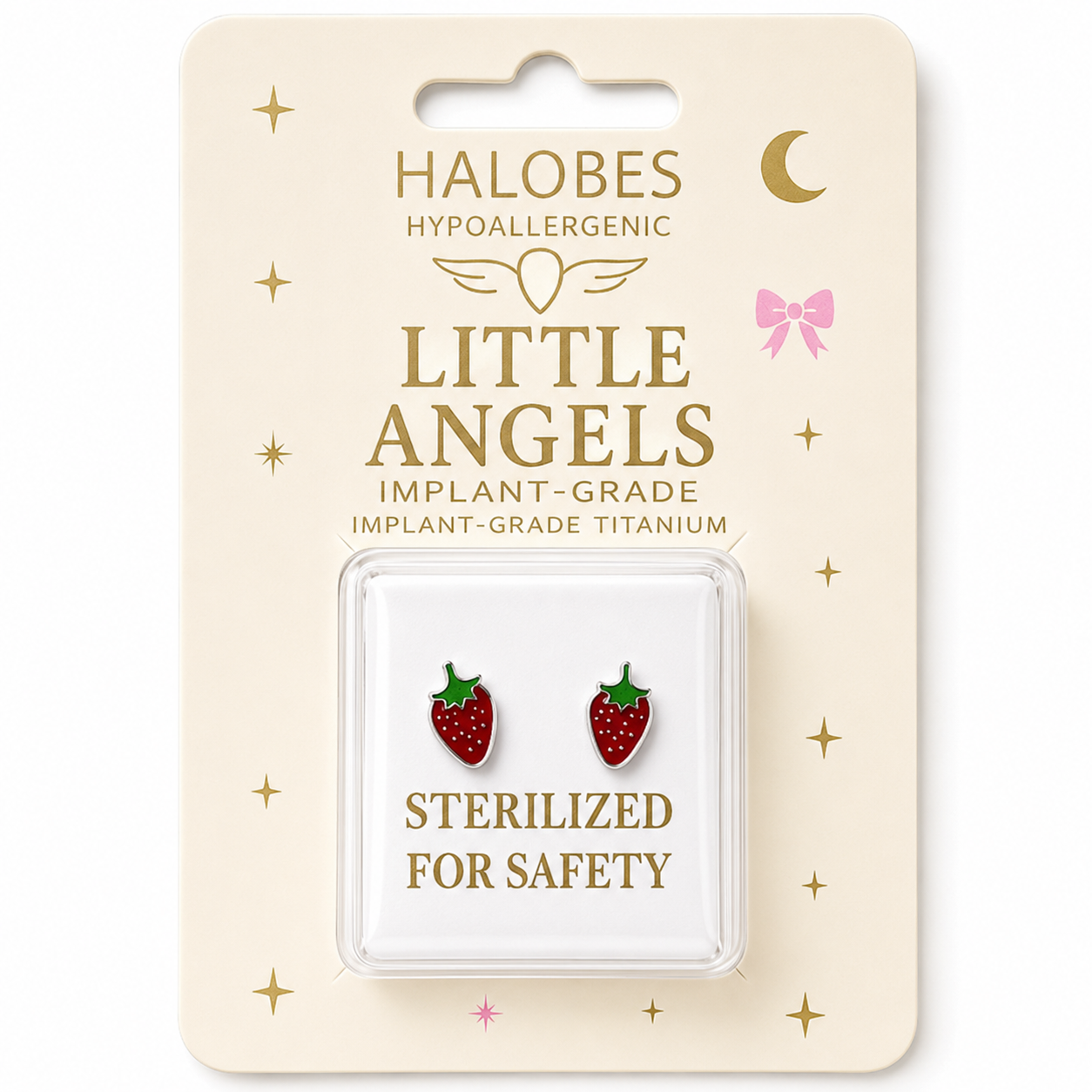 Sterilized Titanium Earrings • Implant-Grade Strawberries Earrings