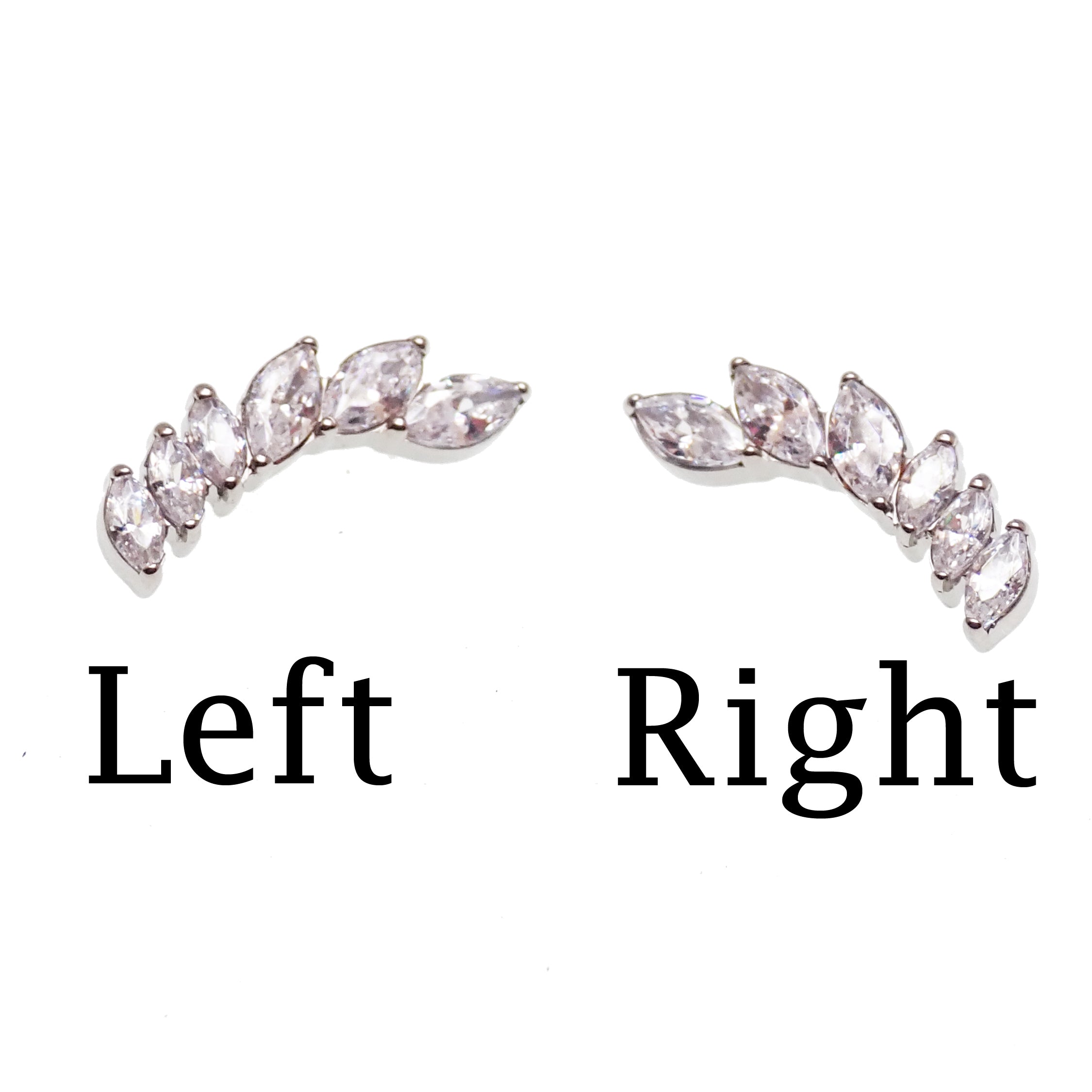 CZ Helix Piercing Curve Implant Titanium Flatback- Internally Threaded