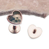 Semi - Precious Moss Agate Heart Titanium Flatback Piercing - Body Clickers Body Jewelry