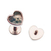 Semi - Precious Moss Agate Heart Titanium Flatback Piercing - Body Clickers Body Jewelry