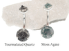 Moss Agate or Tourmalinated Quartz Belly curve 14g - Body Clickers Body Jewelry
