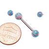 Mystic Grey 5mm, 6mm fire Opal Titanium Nipple Ring 14g, 12g - Body Clickers Body Jewelry