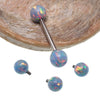 Mystic Grey 5mm, 6mm fire Opal Titanium Nipple Ring 14g, 12g - Body Clickers Body Jewelry