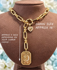 18k Gold PVD Paperclip Chain add own charm