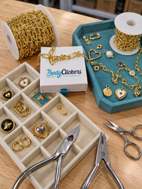 18k Gold PVD Paperclip Chain add own charm