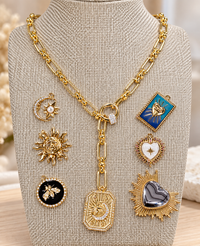 18k Gold PVD Paperclip Chain add own charm
