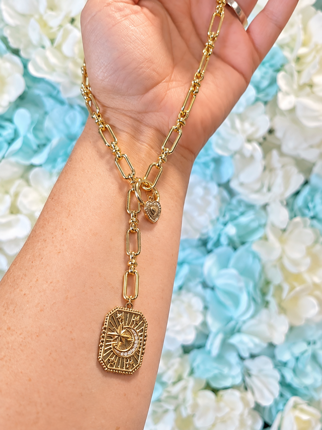 18k Gold PVD Paperclip Chain add own charm