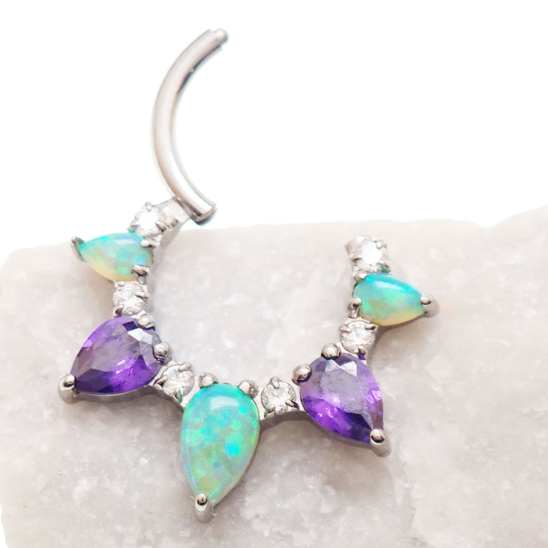 Kiwi Opal Titanium Clicker piercing 16g
