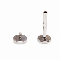 Titanium Natural stone Flatback- Internally Threaded 0.9mm Thread