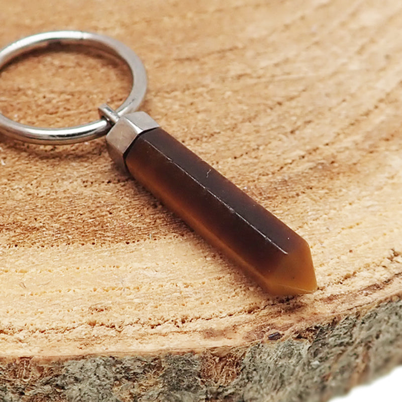 Titanium Charm - Tiger's Eye Crystal - Comes with No Hoops or Rings - Fits up to 16g Hoops! - Body Clickers Body Jewelry