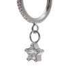 Clear CZ Dangle Star Titanium 8mm Hoop Earring 16g - Body Clickers Body Jewelry