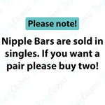 Gold / Rose Gold / Silver Steel Nipple Bar 14g