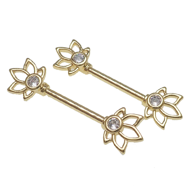 Gold / Rose Gold / Silver Steel Nipple Bar 14g