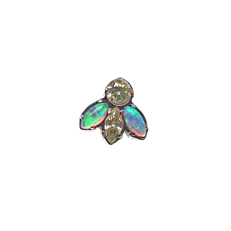 Cute Bug Opal & CZ Titanium Top Dermal 14g - Body Clickers Body Jewelry