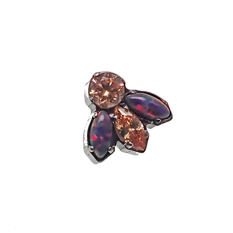 Cute Bug Opal & CZ Titanium Top Dermal 14g