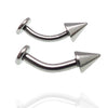 Spike Cone & Flat Disc Titanium Curve Bar 16g, 14g - Body Clickers Body Jewelry