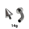 Spike Cone & Flat Disc Titanium Curve Bar 16g, 14g - Body Clickers Body Jewelry