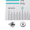 Spike Cone & Flat Disc Titanium Curve Bar 16g, 14g - Body Clickers Body Jewelry