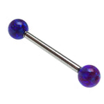 Starry Night Opal Titanium Nipple Bar 14g, 12g