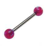 Dark Pink Opal Titanium Nipple Bar 14g, 12g