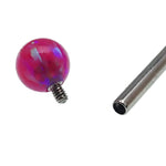 Dark Pink Opal Titanium Nipple Bar 14g, 12g