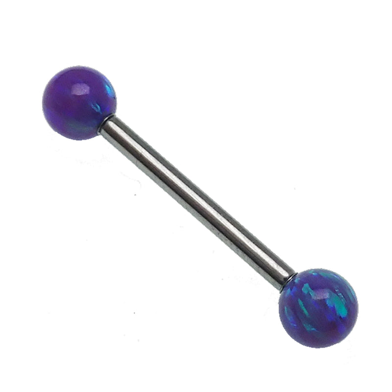 Mermaid Purple Opal Titanium Nipple Bar 14g, 12g