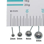 Titanium Ball Push Fit Barbell 16g, 14g, 12g